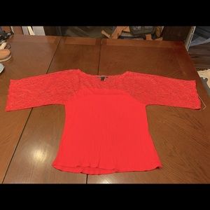 Victoria secret size Medium coral 3/4 sleeve shirt with lace.